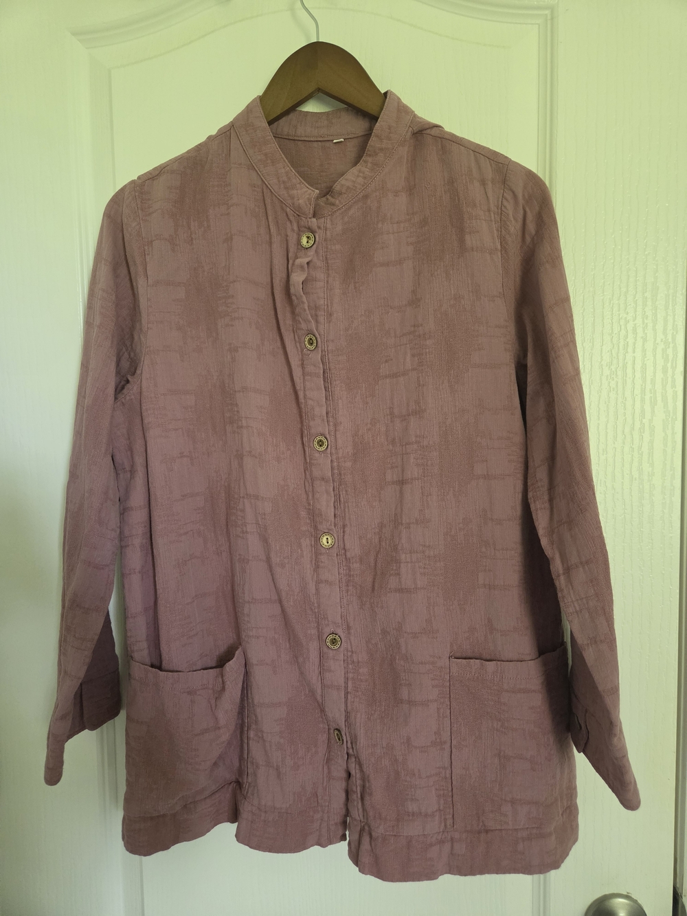 Minibee Dusty Rose Linen Blend Button Down Tunic | Size L Boho Casual Top